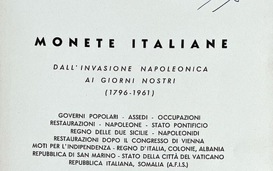 PAGANI A. MONETE ITALIANE DALL'INVASIONE NAPOLEONICA AI GIORNI NOSTRI (1796-1961).