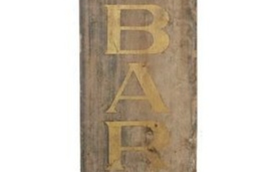 PAINTED WOOD "5 BARBERS" SIGN