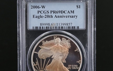 PCGS 2006-W 20th Anniversary U.S. Silver Eagle Proof Coin
