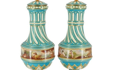 Pair of Antique Sevres Porcelain Urns