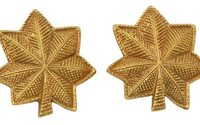 Pair of Cartier 14 Karat Oak Leaf Pins, #525, 18 grams.