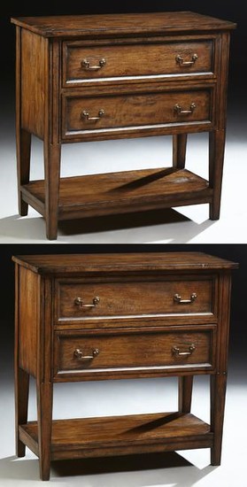 Pair of Diminutive Carved Mahogany Polychromed Chests