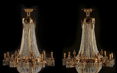 Pair of French Neoclassical Style Dore Bronze and Cut