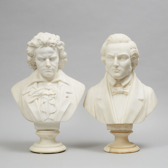 Pair of Italian School Alabster Busts, mid 20th century