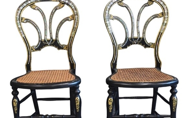 Paire de chaises d’époque Napoléon III à... - Lot 110 - MJV Soudant