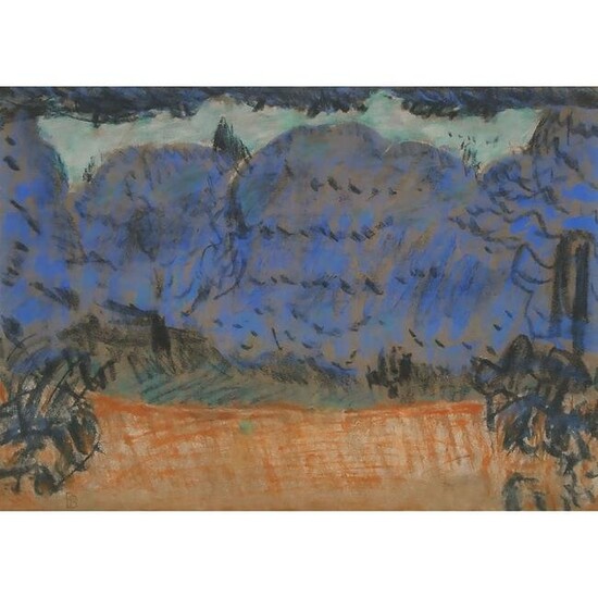 Pierre Bonnard (1867-1947), PAYSAGE HARMONIE BLEUE ET ORANG