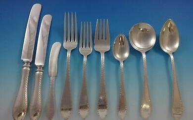 Pointed Antique Engraved Dominick & Haff Sterling Silver Flatware Service Set