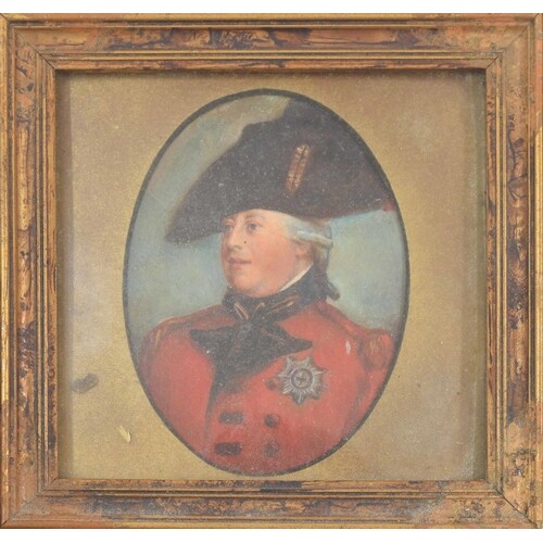 Portrait miniature of George IV, head and shoulders wearing ...