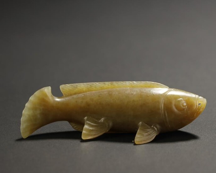 Qing Dynasty, Hetian Jade Fish Pendant