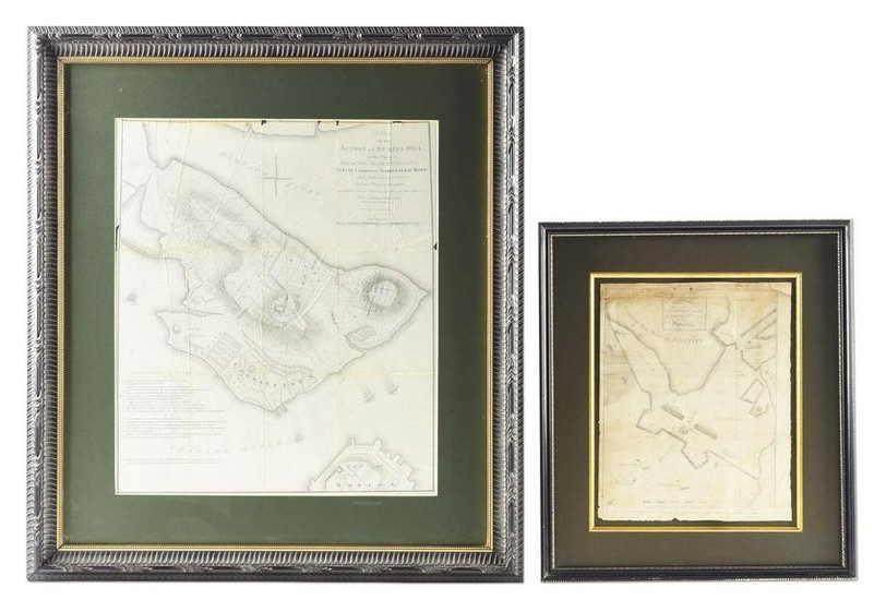 RARE 1775 SIEGE OF BOSTON MAP AND BUNKER HILL BATTLE