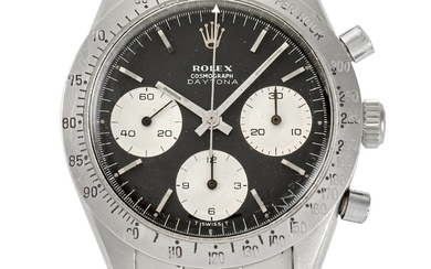 ROLEX. A STAINLESS STEEL MANUAL WIND CHRONOGRAPH BRACELET WATCH Cosmograph...