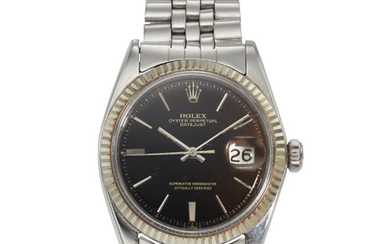 ROLEX, REF. 1601, DATEJUST, A VERY FINE STEEL AND 18K WHITE GOLD WRISTWATCH WITH DATE AND “TROPICAL” OMBRÉ DIAL