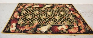 RUG WITH CHICKEN AND ROOSTER BORDER
