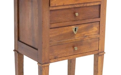 RUSTIC FRENCH WALNUT BEDSIDE CABINET