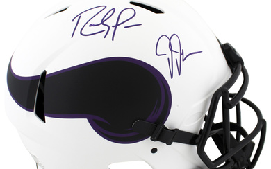 Randy Moss & Justin Jefferson Signed Vikings Full-Size Authentic On-Field Lunar Eclipse Alternate Speed Helmet (Beckett)