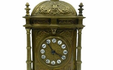 Rare Antique Brass French Repeating Clock