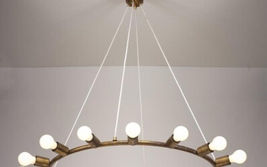 Rare Ceiling Light Model No. S00106 composed by 16 point lights, Gino Sarfatti
