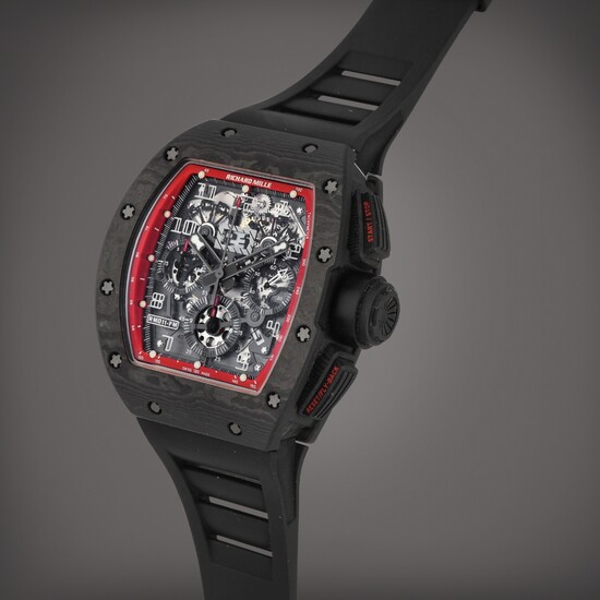 Richard Mille RM011 AO CA FM ‘Felipe Massa Black Knight’ | A limited edition carbon semi-skeletonised annual calendar flyback chronograph wristwatch | Circa 2016