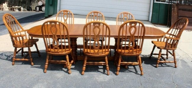 Richardson Brothers dining table & 8 Windsor chairs