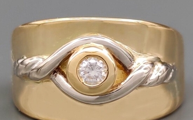 Ring 18 kt.White gold, Yellow gold - 0.16 ct Diamond