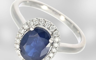Ring: very nice vintage sapphire/brilliant cut diamond ring...