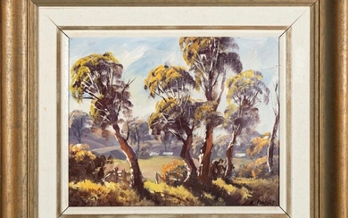 Ronald Parsons (1923 - 2006) - Sunlit Pasture near Oberon 19 x 24 cm (frame: 34 x 39 x 3 cm)