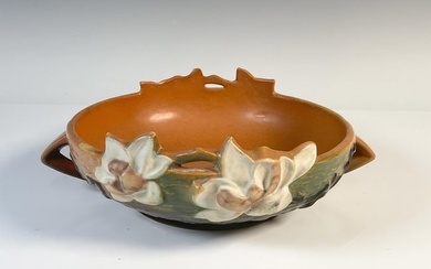 Roseville Pottery, Brown Magnolia Bowl 448