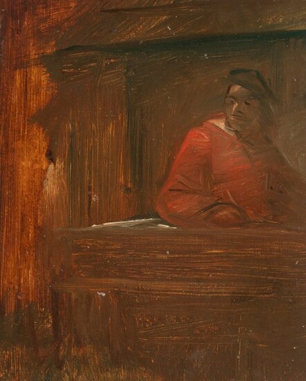 ‘Rotjacke’ sitting at a table