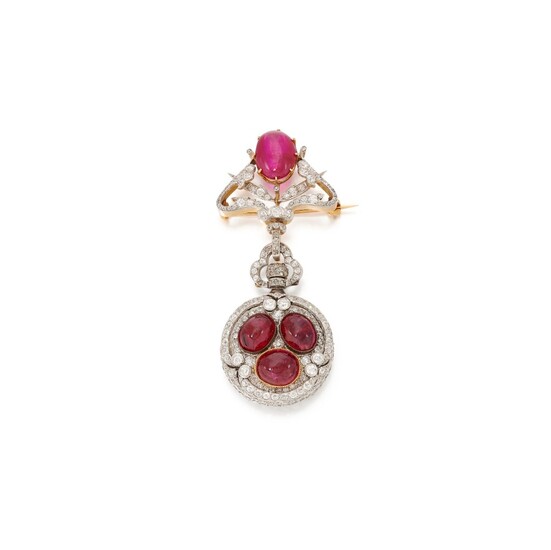 Ruby and diamond brooch- watch (Spilla -orologio in diamanti e rubini), Tiffany & Co.