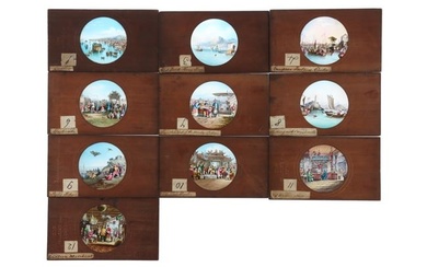 Scenes In China, 10 Extremely Fine Hand Painted Magic Lantern Slides