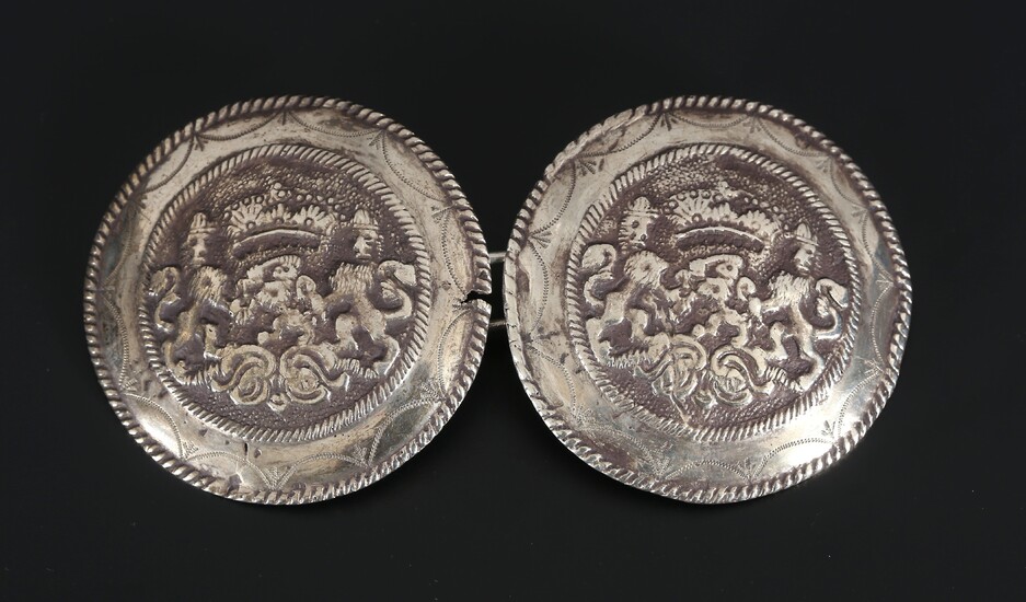 Set large silver trouser buttons