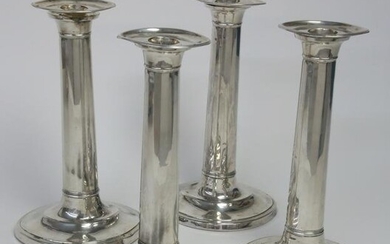 Set of Four Old Sheffield Plated Candlesticks, late 18th Century