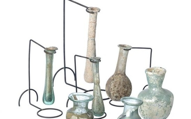 Set of seven roman glass vials