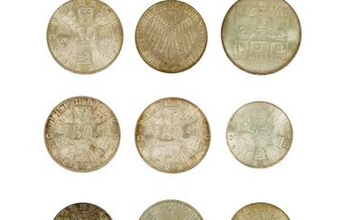 Silbermünzen, Kleinkonvolut von 9 Münzen