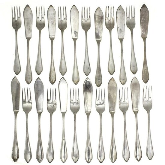 Silver Flatware for Fish Eating Set, 24 pieces, Jakob