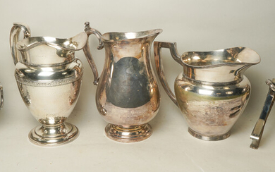 Silverplate Ice Buckets and Water Pitchers