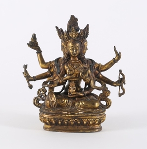 Sino Tibetan Gilt Bronze Figure of a Seated Deity, 20th Century/Modern FR3SHLM