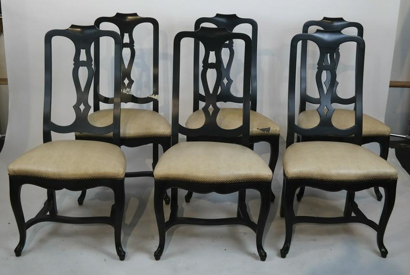 Six Ebonized Dining Room Chairs