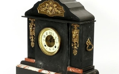 Slate Marble and Ormolu Mantle Clock