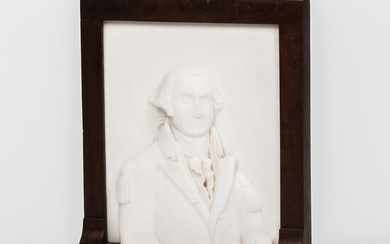 Small Carved Marble Presentation Bust to Major Henry Wilson of General George Washington