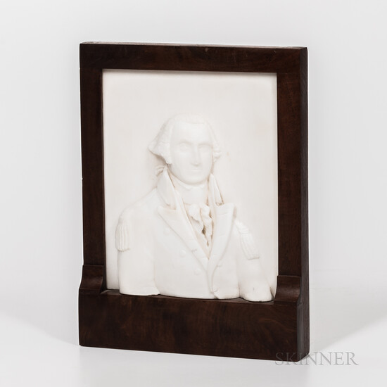 Small Carved Marble Presentation Bust to Major Henry Wilson of General George Washington