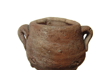 Small ceramic two-handled jar, possibly Medieval