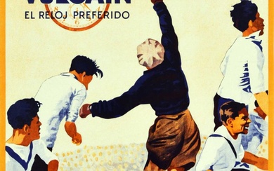 Sport Poster Football Vulcain Watch Sapin. Original vintage advertising...
