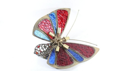 Stained Glass Butterfly Chandelier,Mid-century Modern