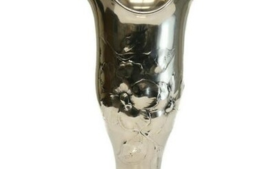 Sterling Silver Trumpet Vase, Art Nouveau