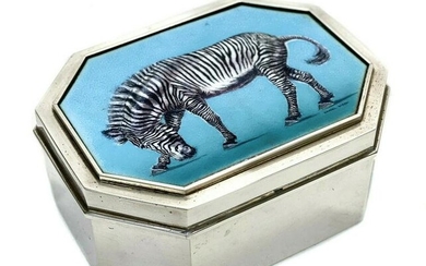 Sterling Silver Zebra Enamel Box by Daniel Sigal