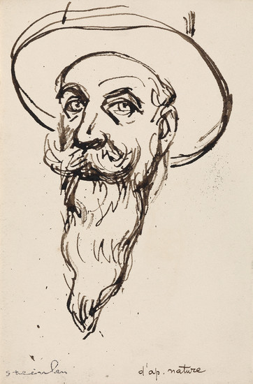THÉOPHILE-ALEXANDRE STEINLEN (Lausanne 1853-1923 Paris) Three drawings. Zo d'Axa (Alphonse Gallaud), brush and...