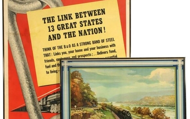 THREE FRAMED PROMOTIONS FOR THE B & O RAILROAD
