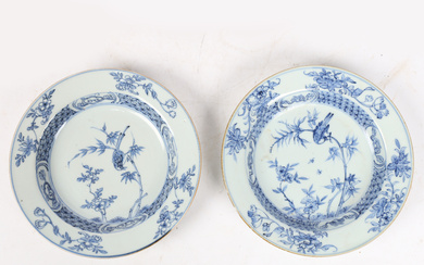 TWO CHINESE PORCELAIN EXPORT DISHES, QING DYNASTY.