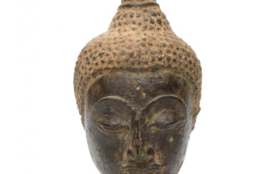 Thailand, a fragment of a bronze head of a Buddha, Ayutthaya, 16th-17th century